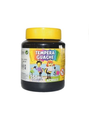 TINTA GUACHE PRETO - 250ML - ACRILEX