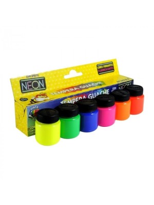 TINTA GUACHE NEON 06 CORES - 15ML - ACRILEX