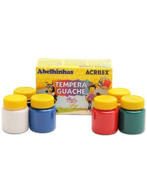 TINTA GUACHE 06 CORES - 15ML - ACRILEX