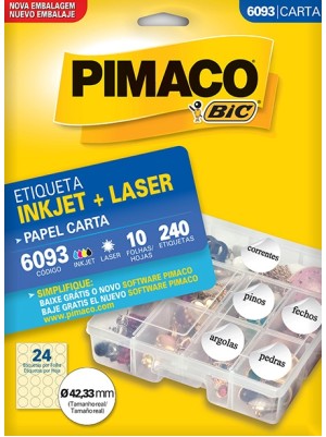 ETIQUETA REDONDA 6093 - 240UN - PIMACO