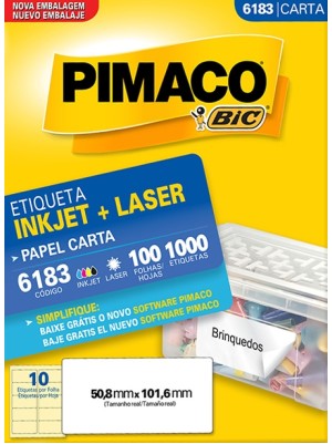 ETIQUETA 6183 - 5,08x10,16 - 1000UN - PIMACO