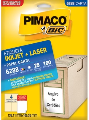 ETIQUETA 6288 - 13,81x10,63 - 100UN - PIMACO