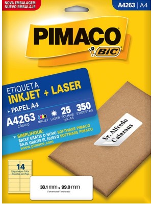 ETIQUETA A4263 - 3,81x9,9 - 350UN - PIMACO