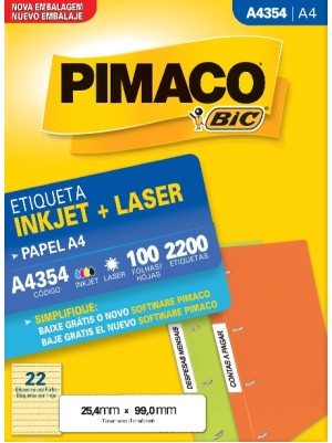 ETIQUETA A4354 - 2,54x9,9 - 2200UN - PIMACO
