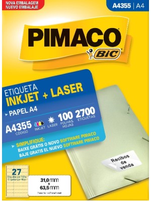 ETIQUETA A4355 - 3,1x6,25 - 2700UN - PIMACO
