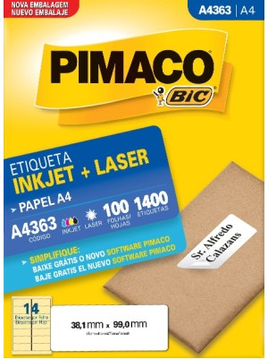 ETIQUETA A4363 - 3,81x9,9 - 1400UN - PIMACO