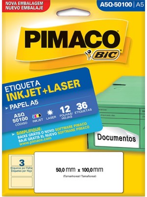 ETIQUETA A5Q-50100 - 50x100 - 36UN - PIMACO