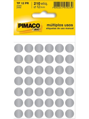 ETIQUETA TP 12 PRATA - 210UN - PIMACO