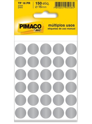 ETIQUETA TP 16 PRATA - 150UN - PIMACO