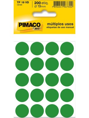 ETIQUETA TP 19 VERDE - 200UN - PIMACO