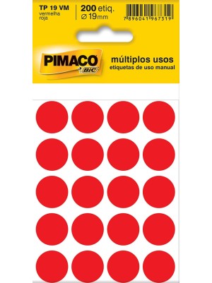 ETIQUETA TP 19 VERMELHA - 200UN - PIMACO