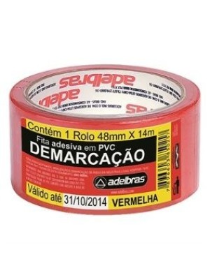 FITA DEMARCAÇÃO VERMELHA - 48X14 - ADELBRAS