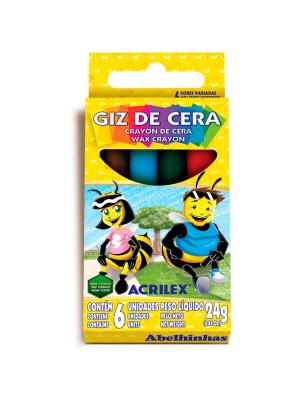 GIZ DE CERA 6 CORES - ACRILEX