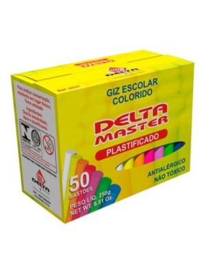 GIZ PLASTIFICADO COLORIDO C/50UN - DELTA