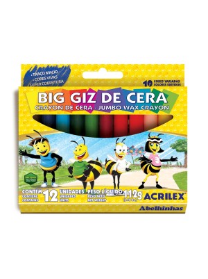 GIZAO DE CERA 12 CORES ACRILEX REF.09111