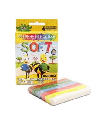 MASSINHA SOFT 6 CORES- ACRILEX