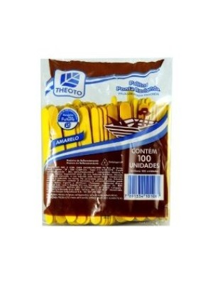 PALITO SORVETE REDONDO AMARELO THEOTO 100UN.
