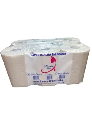 PAPEL TOALHA 20CMX200MT BR EXT C/6RL PIERRE