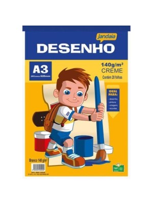 BLOCO CREME A3 - 5UN - JANDAIA