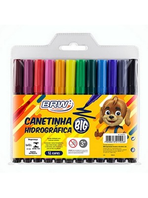 CANETA HIDROGRÁFICA BIG 12 CORES - BRW