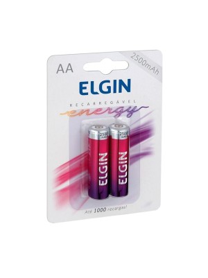 PILHA AA RECARREGÁVEL - 2UN - ELGIN