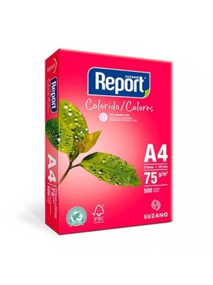 PAPEL SULFITE A4 ROSA - 500FLS - REPORT
