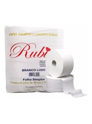 PAPEL HIGIÊNICO INSTITUCIONAL BRANCO LUXO - 8UN - RUBI
