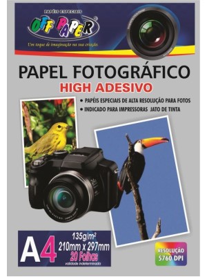 PAPEL FOTOGRAFICO A4 ADESIVO 135G 20UN