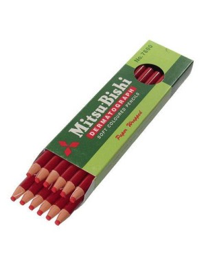 LÁPIS DERMATOGRÁFICO VERMELHO - 12UN - MITSU-BISHI