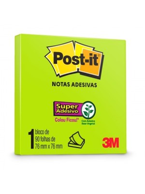 BLOCO POST-IT VERDE - 76x76 - 3M