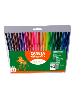CANETA HIDROCOR 24 CORES LEO&LEO