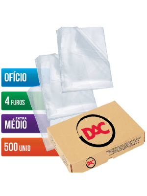 ENVELOPE PLÁSTICO OFÍCIO 4 FUROS REF.178 - 500UN - DAC