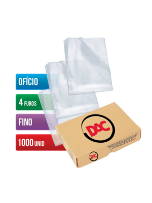 ENVELOPE PLÁSTICO OFÍCIO 4 FUROS REF.070 - 1.000UN - DAC