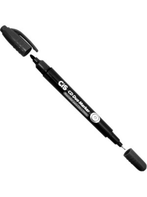 CANETA CD DUO MARKER 0.4/1.0 PRETA - 12UN - CIS