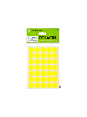 ETIQUETA REDONDA 19MM AMARELO FLUORESCENTE - 210UN - COLACRIL