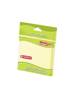 BLOCO MEMO NOTE AMARELO - 76X76 - ADELBRAS