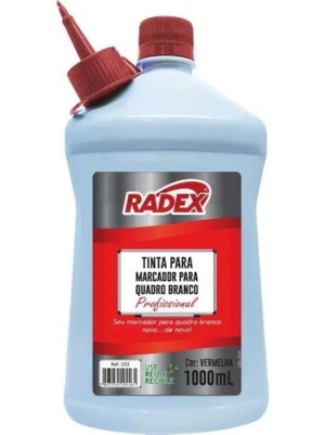TINTA REABASTECEDORA PARA QUADRO BRANCO VERMELHA - 1L - RADEX