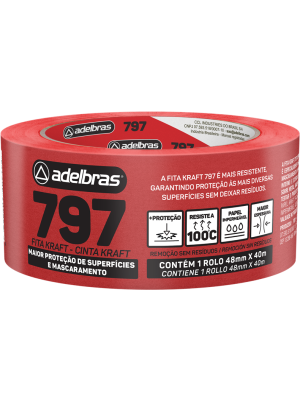 FITA KRAFT VERMELHA 797 - 48MMX40M - ADELBRAS