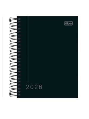 AGENDA ESPIRAL PEPPER 2026 PRETA - 11,7X16,4CM - 160FLS - TILIBRA