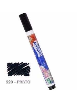 CANETA PARA TECIDO PRETA - ACRILEX