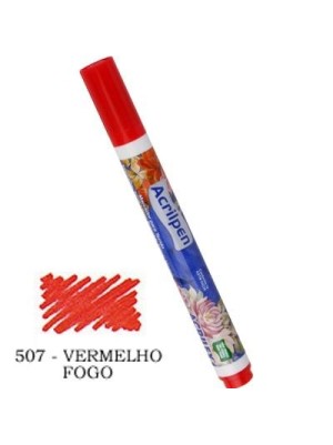 CANETA PARA TECIDO VERMELHA - ACRILEX