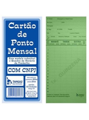 CARTAO PONTO VERDE MTB 100UN.REF.1119 TAMOIO