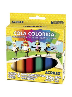 COLA COLORIDA 6 CORES- ACRILEX